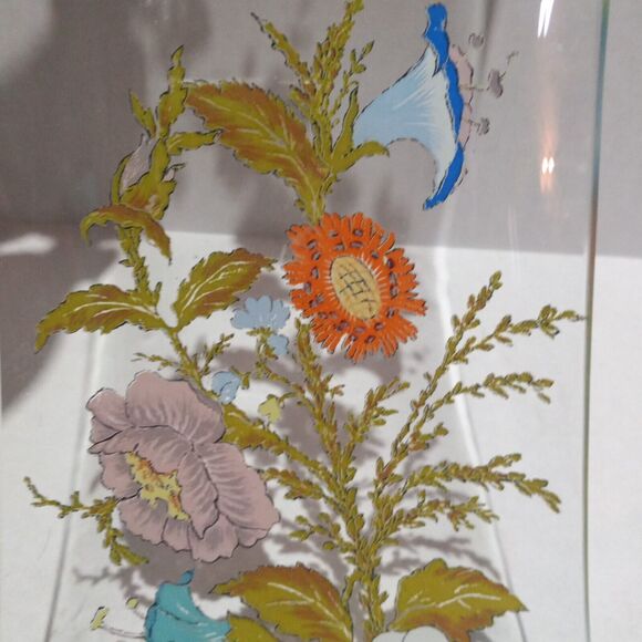 Vtg Signed Dorothy Thorpe Flowers & Ribbon Serving Tray-MCM-Transferware-Candy - Picture 7 of 9